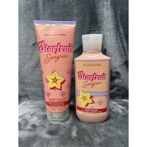 Bath & Body Works Starfruit Sangria Bodywash & Hydration Body Cream Set NEW